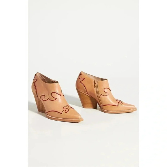 New Jeffrey Campbell Milot Ankle Boots Cowboy Western Embroidered Brown 7.5 - Picture 17 of 17